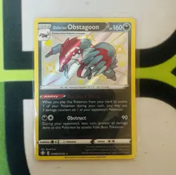 Pokemon Galarian Obstagoon SV080/SV122 Shining Fates Shiny Holo Rare NM - Image 1