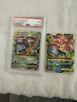2016 Pokemon XY Evolutions FA/M Venusaur EX w PSA 9 and FULL ART 100 lot of 2 - Image 1