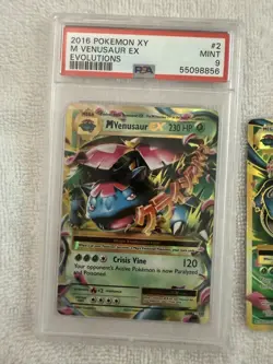 2016 Pokemon XY Evolutions FA/M Venusaur EX w PSA 9 and FULL ART 100 lot of 2 - Image 2