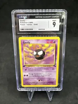 CGC 9 MINT+ Gastly 1999 Fossil 1st Edition 33/62 Pokemon Card - Image 1