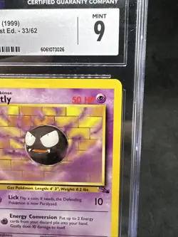 CGC 9 MINT+ Gastly 1999 Fossil 1st Edition 33/62 Pokemon Card - Image 3