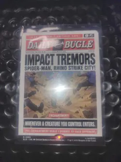 Spider-Man Secret Lair MTG Daily Bugle Rhino Impact Tremors - Image 1