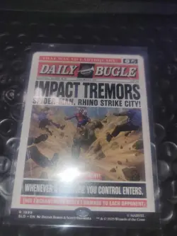 Spider-Man Secret Lair MTG Daily Bugle Rhino Impact Tremors - Image 3