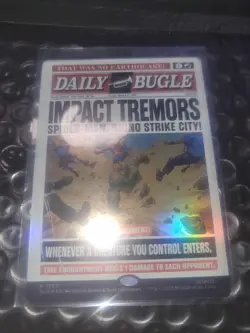 Spider-Man Secret Lair MTG Daily Bugle Foil Rhino Impact Tremors - Image 1
