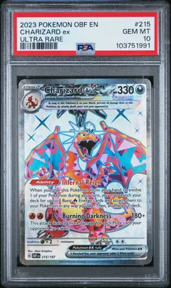 2023 POKEMON OBF EN-OBSIDIAN FLAMES ULTRA RARE #215 CHARIZARD EX PSA 10 - Image 1