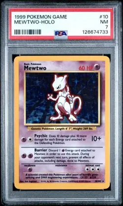 1999 POKEMON GAME #10 MEWTWO-HOLO - PSA 7 - Image 1