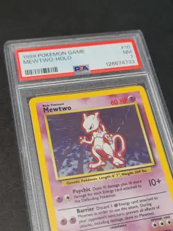 1999 POKEMON GAME #10 MEWTWO-HOLO - PSA 7 - Image 4
