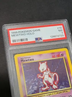 1999 POKEMON GAME #10 MEWTWO-HOLO - PSA 7 - Image 5