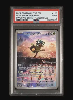 2024 POKEMON TWM POKEMON CENTER ETB PROMO SVP #123 TEAL MASK OGERPON PSA 9 - Image 1