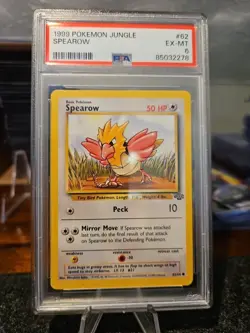 1999 POKEMON JUNGLE SPEAROW 62/64 PSA 6 EX-MT. NEW SLAB - Image 1