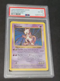1999 POKEMON GAME #10 MEWTWO-HOLO SHADOWLESS - PSA 6 - Image 3