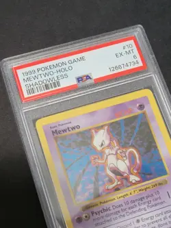 1999 POKEMON GAME #10 MEWTWO-HOLO SHADOWLESS - PSA 6 - Image 5