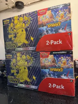 2x Pokemon Surging Sparks ETB & Booster Bundle Costco 2-pack. Factory Sealed New - Image 1