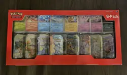 Pokemon TCG Prismatic Evolutions Costco 8 Mini-Tin Bundle w/ Promo Cards - Image 1