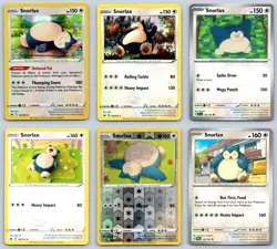 (6) Snorlax Pokemon Card Lot Reverse Holo Rare English TCG Collection Set - Image 1