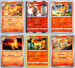 (6) Rapidash Pokemon Card Lot Japanese & English Holo Rare TCG Collection - Image 1