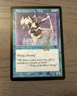 Signed “Breezekeeper” Magic: The Gathering Card (Visions) - Adam Rex - Image 1