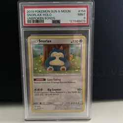Pokemon Snorlax Card Unbroken Bonds 158/214 PSA 9 Mint - Image 1