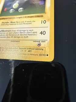 Pokemon Magnemite 53/102 1st Edition Shadowless Base Set Card Unplayed Near Mint - Image 3