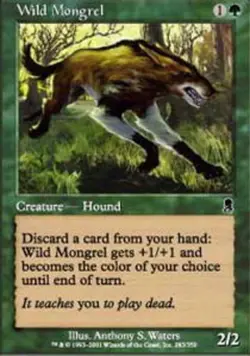 Wild Mongrel - Foil Magic mtg Moderate Play, English Odyssey x1 - Image 1