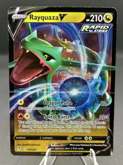 🔥Pokemon TCG-Rayquaza V-Crown Zenith-100/159-Holo-Ultra Rare-M/NM!🔥 - Image 1