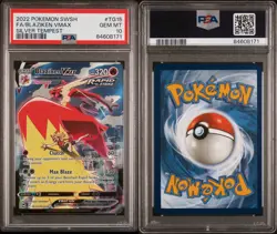 2022 POKEMON SWORD & SHIELD SILVER TEMPESTFULL ART/BLAZIKEN VMAX TG15 PSA 10 - Image 2