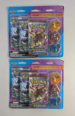 Pokemon XY Breakthrough 3-Pack Pin Set Blister Sealed X2 - Image 1