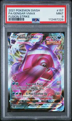 2021 POKEMON SWORD & SHIELD FUSION STRIKE #157 FULL ART/GENGAR VMAX PSA 9 - Image 1