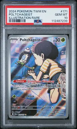 2024 POKEMON TWM EN-TWILIGHT MASQUERADE ILLUSTRATION RARE POLTCHAGEIST PSA 10 - Image 1