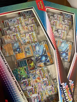 Pokemon TCG Prismatic Evolutions Lucario Ex + Tyranitar Ex Premium Collection - Image 1