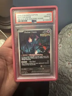 2024 POKEMON TEMPORAL FORCES POKEMON CENTER ETB PROMO #097 FLUTTER MANE PSA 10 - Image 1