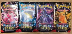 Paldean Fates Booster Pack Lot 4 FACTORY SEALED PACKS Pokemon TCG - Image 1