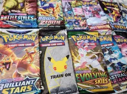 12 Pokemon Booster Packs; Evolving Skies/Celebrations/Shining Fates/Crown Zenith - Image 1