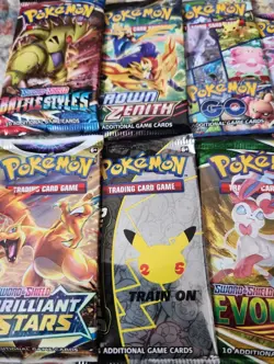 12 Pokemon Booster Packs; Evolving Skies/Celebrations/Shining Fates/Crown Zenith - Image 2