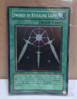 FACTORY KNOWN YUGIOH ERROR! Swords of Revealing Light 'WAVY' 1ST ED. LOB-101 LP - Image 1