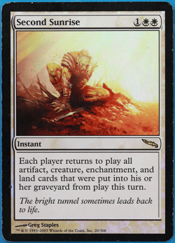 Second Sunrise FOIL Mirrodin HEAVILY PLD White Rare CARD (506023) ABUGames - Image 1