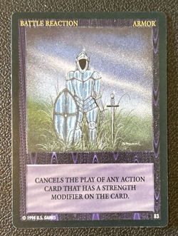 Wyvern CCG 1994 Limited Edition Common Card Battle Reaction Armor #83 - Image 1