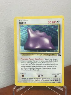 Pokemon TCG Ditto 3/62 Fossil Holo Rare Unlimited Trading Card HP - Image 1