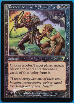 Persecute FOIL 7th Edition HEAVILY PLD Black Rare MTG CARD (ID# 506013) ABUGames - Image 1