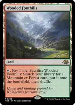 MTG English Wooded Foothills NM Normal Modern Horizons 3 - Image 1