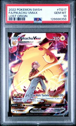 PSA 10 Pikachu Vmax #TG17 2022 Pokemon Sword & Shield Lost Origin 126686356 - Image 1