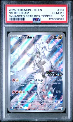 PSA 10 N'S Reshiram Box Topper #167 2025 Pokemon Journey Together 126686342 - Image 1