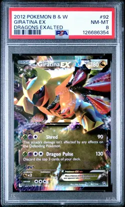 PSA 8 Giratina Ex #92 2012 Pokemon Black & White Dragons Exalted 126686354 - Image 1