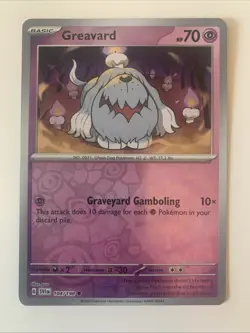 Greavard 042/091 Cosmo Holo Pokemon TCG Scarlet & Violet Paldean Fates - Image 1