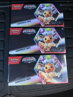 Pokemon Prismatic Evolutions Surprise Box Sealed Lot of 3 pokemon cards TCG - Image 1