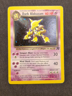 Dark Alakazam Holo 1/82 Team Rocket 2000 WOTC Vintage Pokemon Card NM - Image 1