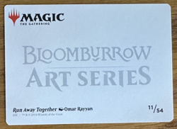 MTG Bloomburrow Art Card, Run Away Together 11/54 Gold Signature - Image 2