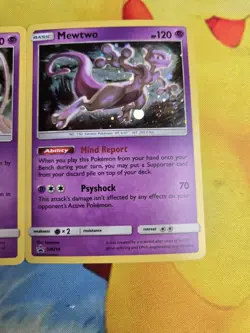 Mew Mewtwo Holo Promo #SM215 #SM214 2019 Black Star Hidden Fates TCG Card - Image 2