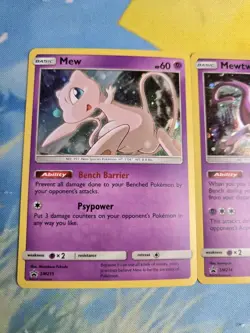 Mew Mewtwo Holo Promo #SM215 #SM214 2019 Black Star Hidden Fates TCG Card - Image 3