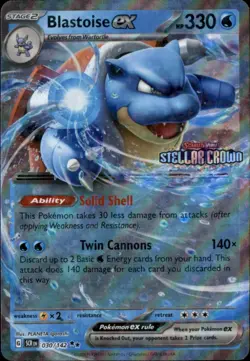 Blastoise ex (Stellar Crown Stamp) Double Rare Miscellaneous Card 030/142 NM - Image 1